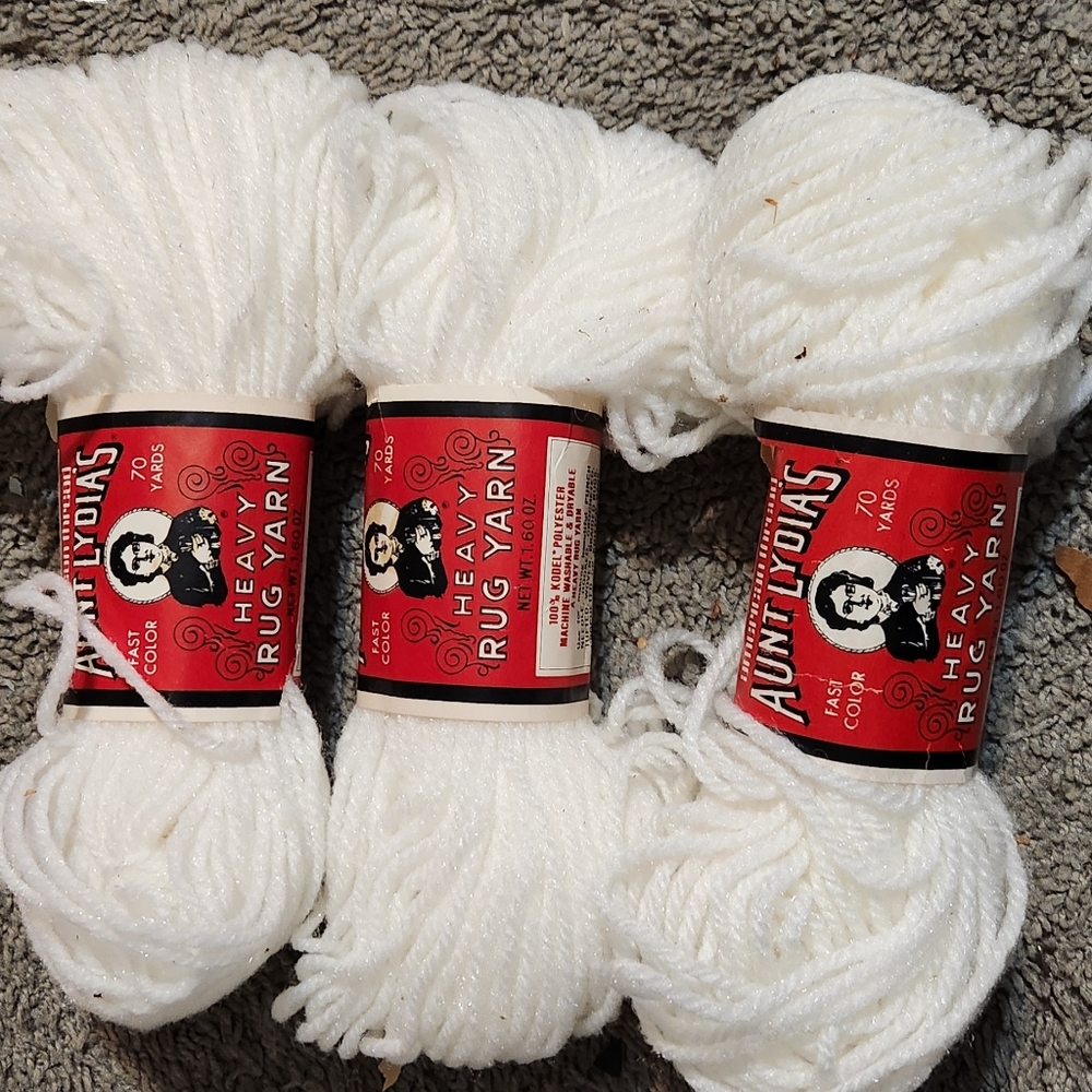 American Thread Aunt Lydia's Heavy Rug Yarn Vintage Lot Of 3